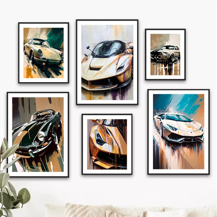 

Individuality Car Posterv Car theme Abstract Car Wall Art Canvas Painting Nordic Poster dormitory bedroom Living Room Decor