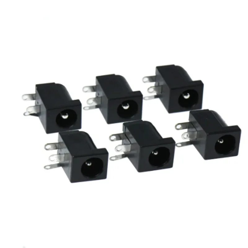 10PCS/Lot DC-005 Black DC Power Jack Socket Connector DC005 5.5*2.1mm 5.5*2.5 2.1 socket Round the needle