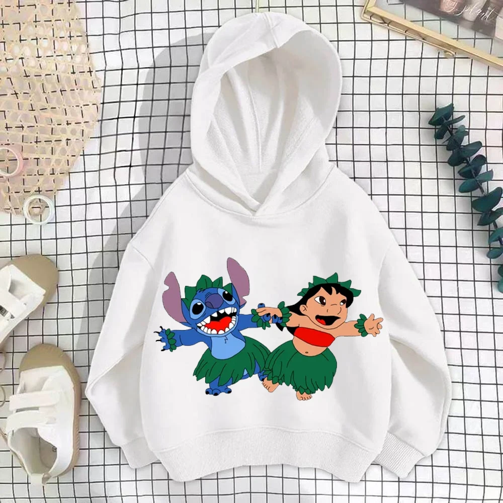 Children over 2 years old hoodie Fall/Winter clothing Disney Cartoon Stitch Sweatshirt Boys Girls Fun Kawaii casual  hoodie