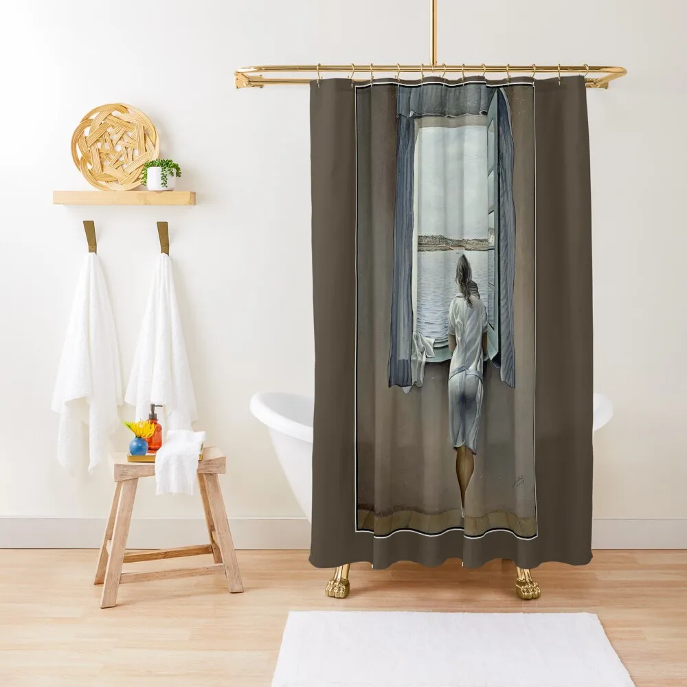 

WOMAN IN THE WINDOW : Vintage 1925Painting Print Shower Curtain Bathroom Shower Set Transparent Bathroom Shower Curtain