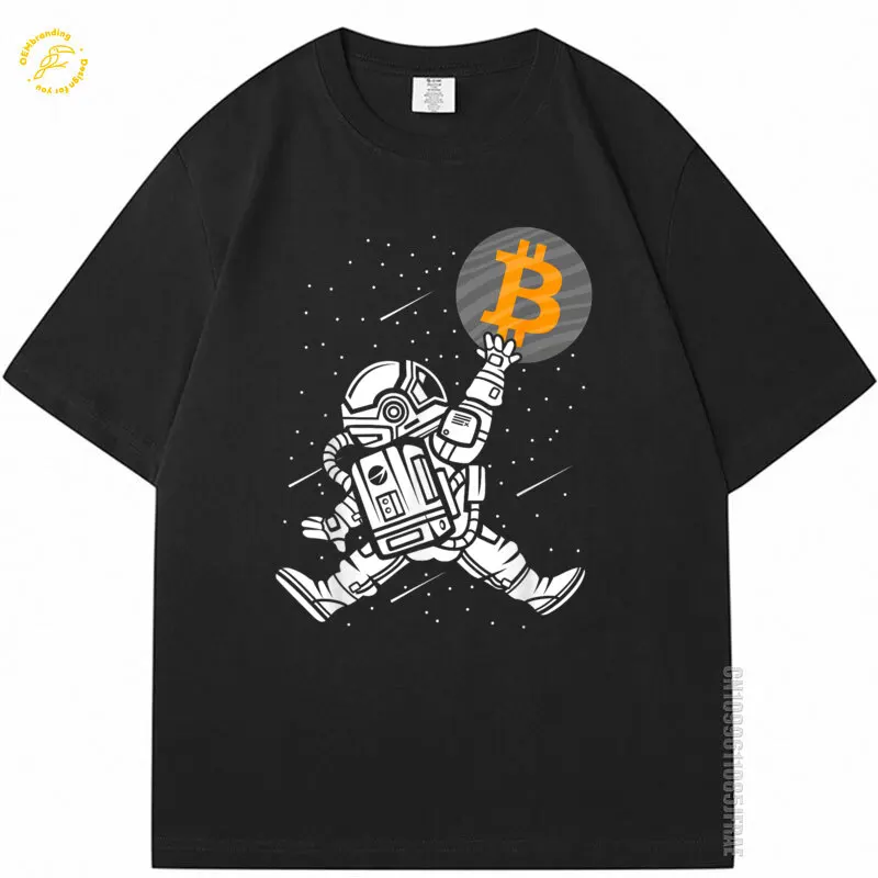 

Crypto Bitcoin Shirt 2025 Hot Men Tshirt Funny Hodl Btc Astronaut Crypto Trader Oversized T-Shirt Топ Y2K Graphic Tee Shirts