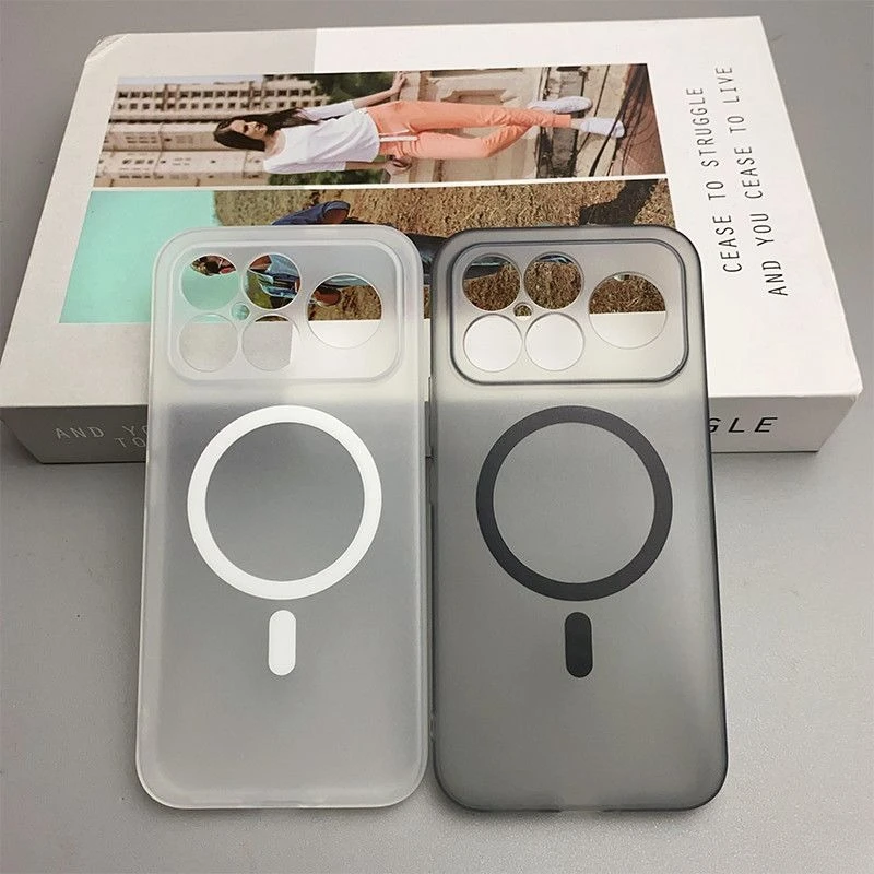 Simple Frosted Transparent Ultra Thin Case For Xiaomi POCO F8 F7 Pro Ultra Magnetic Charging Anti-slip Shockproof Protect Cover — product photo 1 of 1