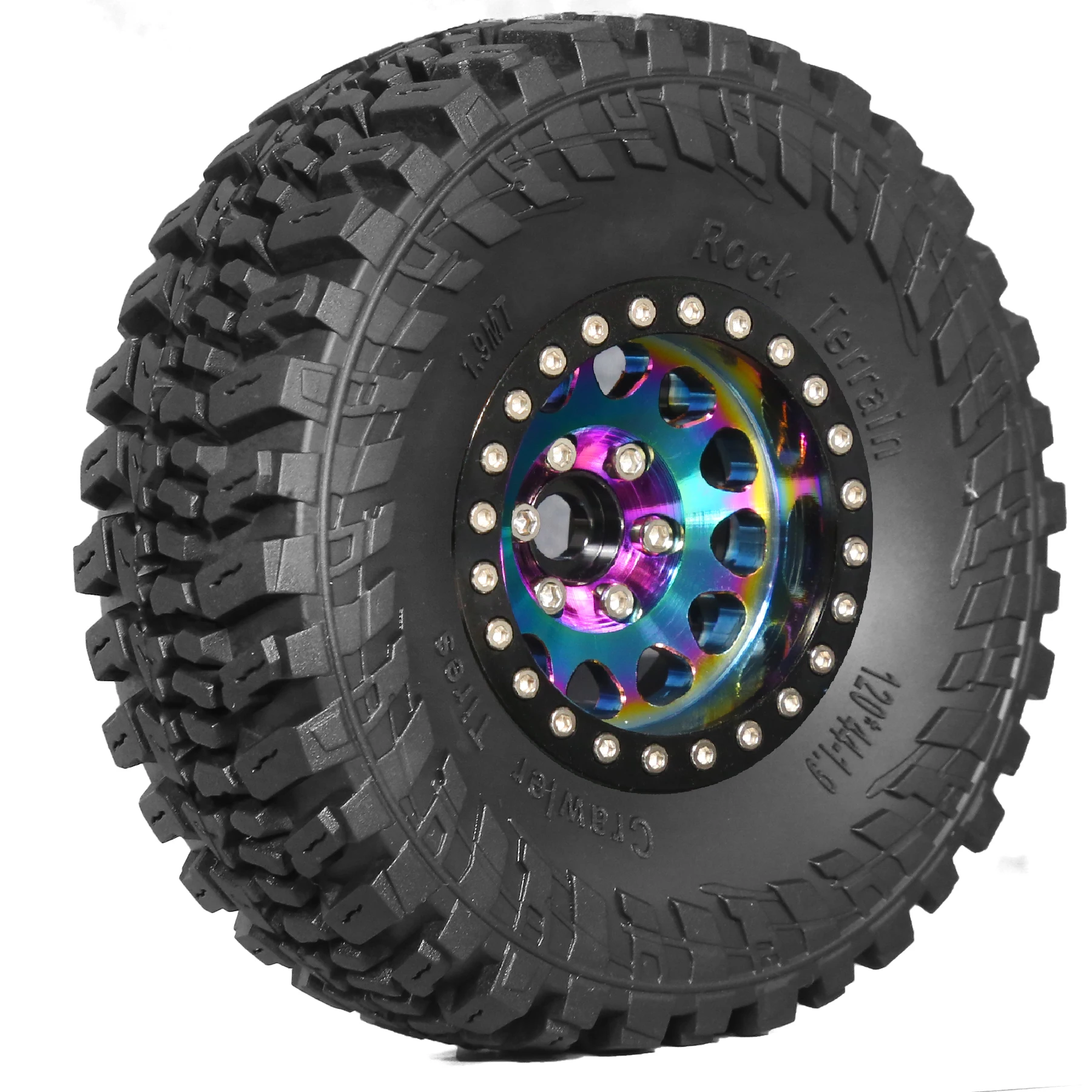 1/10 RC 크롤러용 4PCS 1.9인치 118mm 고무 타이어 - TRX-4 SCX10 90046 SCX10 III AXI03007 Tamiya CC01 - 하이 그립 모든 지형에 적합