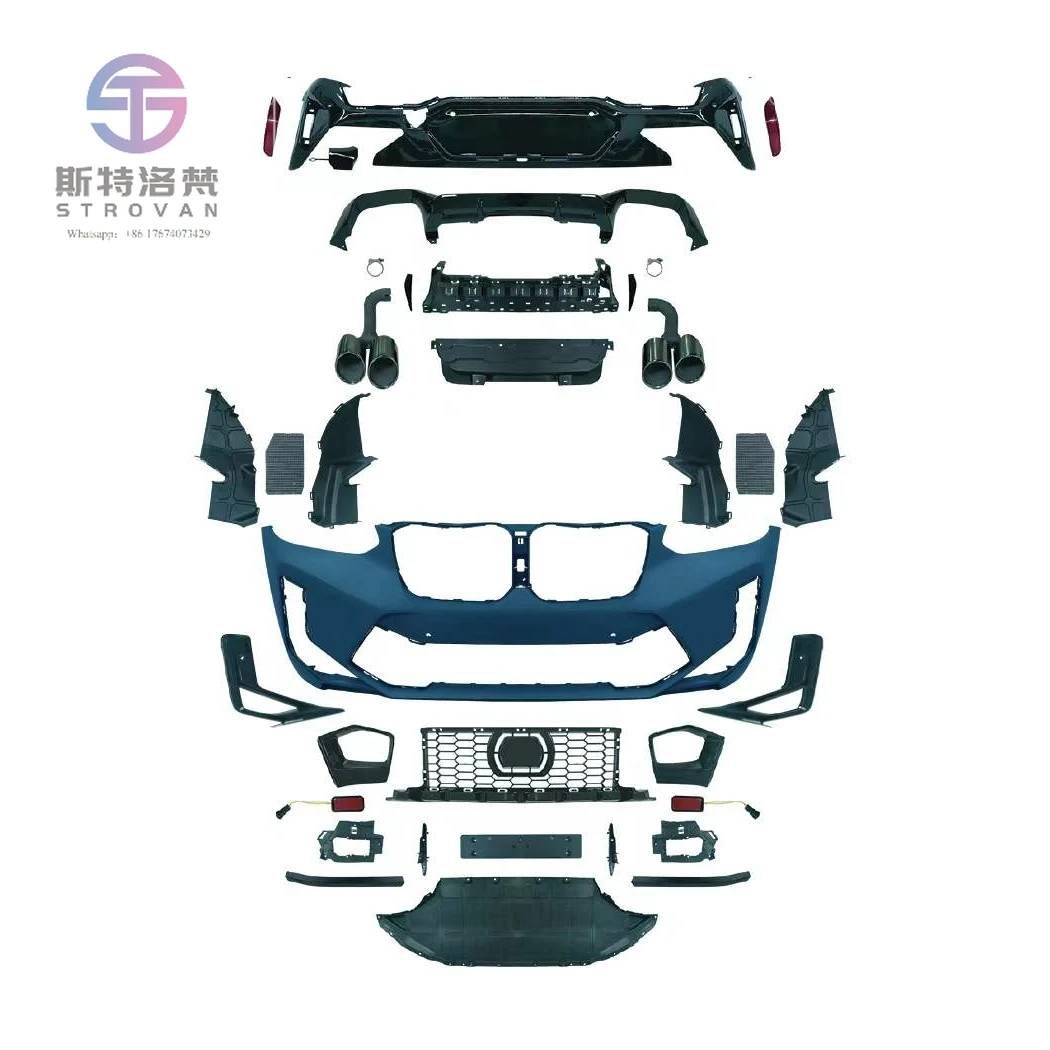 

Car Body Kit for BM-W X4 G02 2022 2023 Upgrade X4M Style Front Bumper Rear Lip With Exhaust Pipe Exterior Bodykit