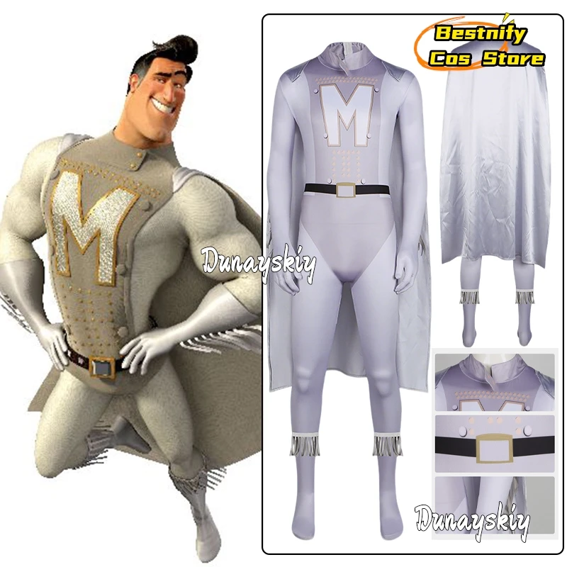 

Halloween Metro Man Cosplay Jumpsuits Anime Megamind Super Hero Bodysuit Hallowee Zentai Suit Party Masquerade Tights s-3xl