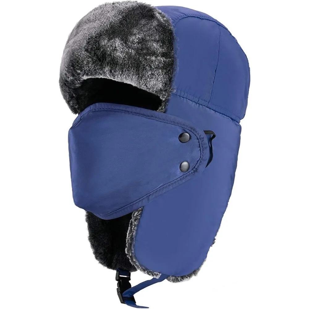 

Зимние шапки для женщин и мужчин, шапка с ушками, теплые русские шапки-бомберы для холодной погоды