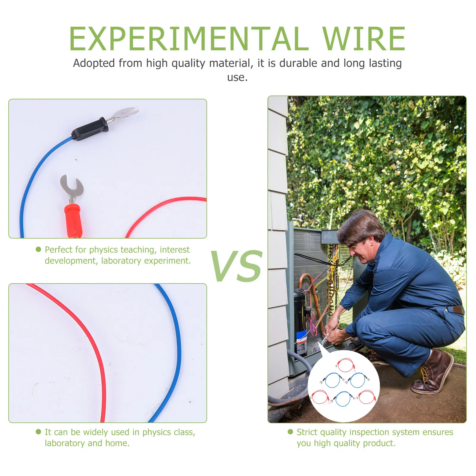 6Pcs U-Shape Circuit Fork Wire Wiring Line Random Color Physics Class Laboratory Experiments Circuit Wire
