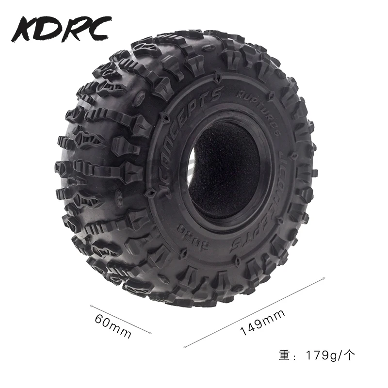 2.2 Inch Rubber Rock Crawling Tires for RC Car Crawler TRX4 TRX6 SCX10 Yikong D90 90046 KM2 RBX10 TK300 - Durable Off-Road Tyres