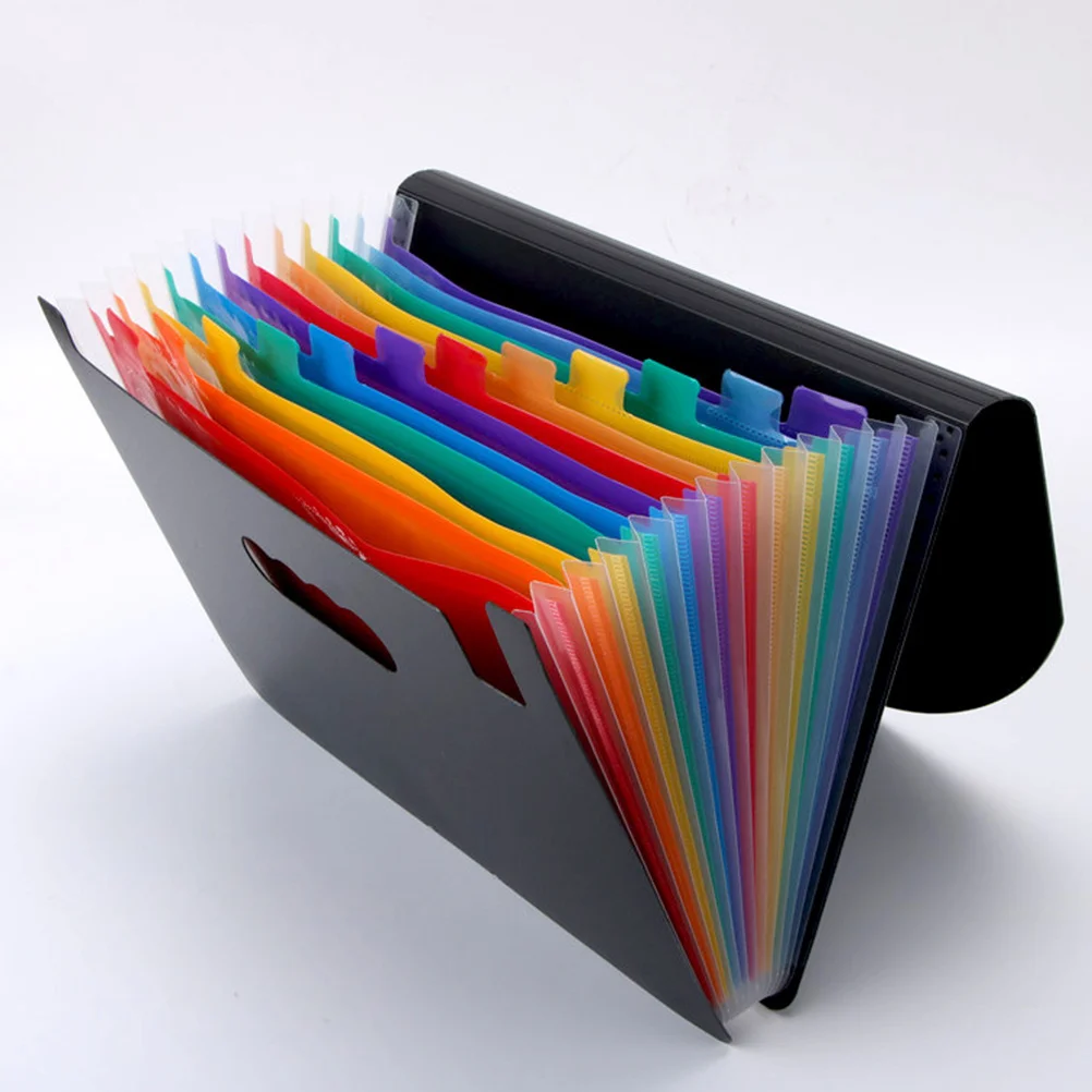 مجلد ملفات محمول مقاس A4 منظم أكورديون متعدد الطبقات بألوان قوس قزح لتخزين المستندات للاستخدام المنزلي والمكتب والمدرسة