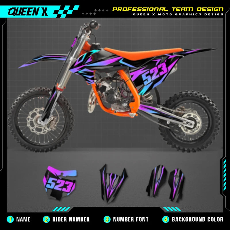 

Queen X MOTOR Motorcycle Graphics Decal Stickers For KTM SX85 SX 85 2018 2019 2020 2021 2022 2023 2024 Number Name Cusotm