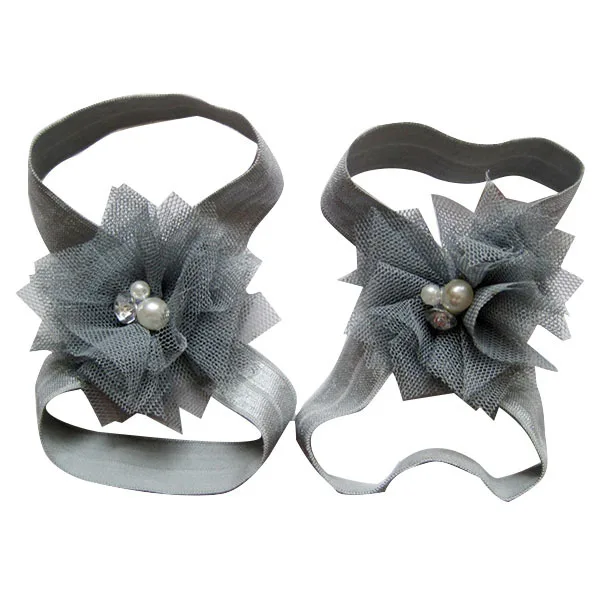 10Pairs Bloem Baby Barefoot Sandalen Chiffon Doek Multi Color Baby Meisjes Zomer Voeten Zacht Charmant Foto Prop