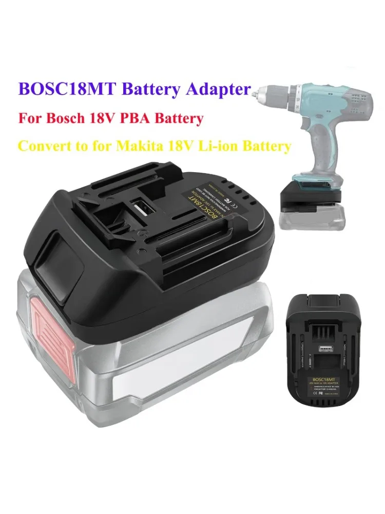 BOSC18MT Akku-Adapter-Konverter für Akkus der Bosch 18 V PBA-Serie, die sich für Makita 18 V Li-Ionen-Akku-Elektrowerkzeuge umwandeln