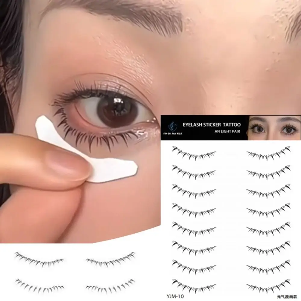 Pegatinas de tatuaje de pestañas inferiores multiestilo, simulación 3D debajo de los ojos, pestañas postizas de larga duración, desechables, 8/10 pares