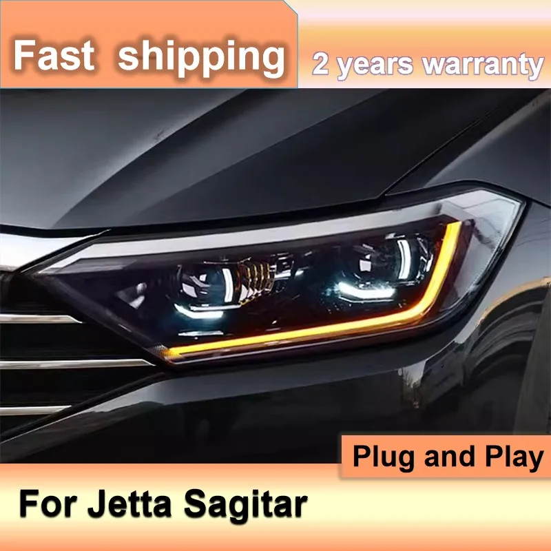 

Car Accessories for VW Jetta Head Lights 2019-2022 Sagitar Headlight DRL Turn Signal Low High Beam Projector Lens