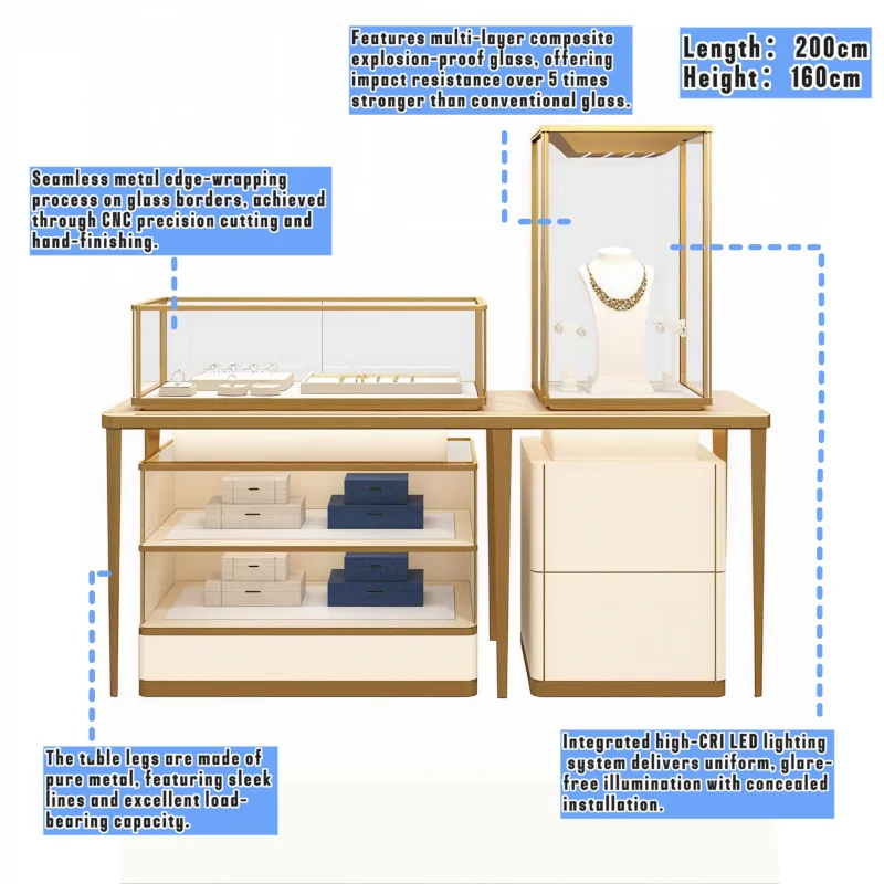 custom.Customizable Jewelry Display Cabinet with Modern Design Retail Stores and Exhibitions