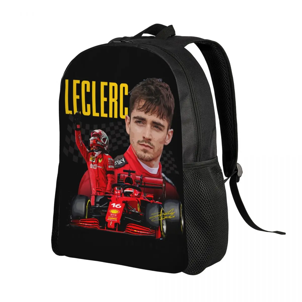 Custom LEC16 Racing Driver Rising Star Laptop Backpack Men Women Casual Bookbag for College School Students Motorsports Bags