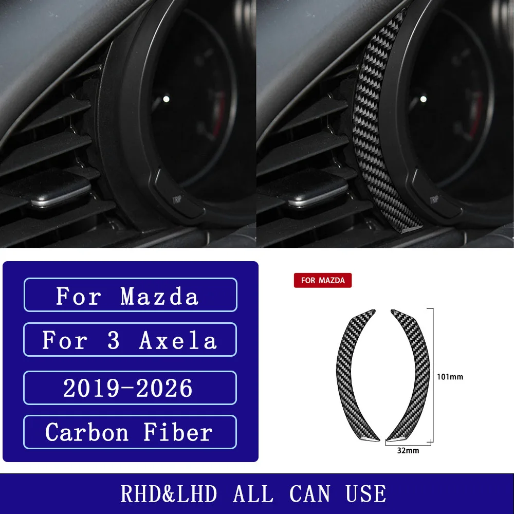 For Mazda 3 Axela 2019-2026 Carbon Fiber Instrument Speedometer Panel Trim Cover Car Accessories Interior Decorative Stickers