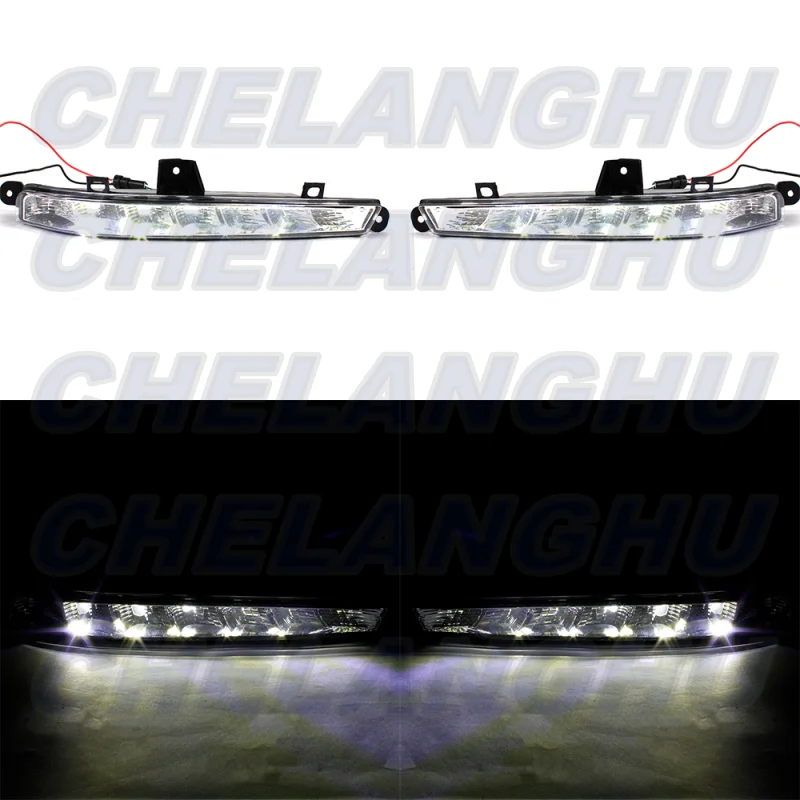 For Benz W221 S63 S65 AMG 2007 2008 2009 2010 2011 2012 2013 Pair Left+Right Side LED Fog Lamp DRL Daytime Running Light