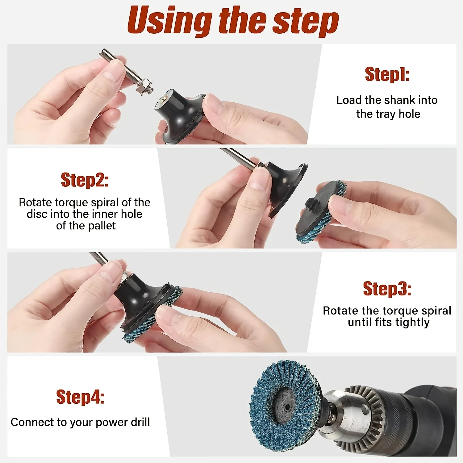 2 Inch Quick Change Flap Disc 40/60/ 80/120 Grit, Roll Lock Flap Sanding Disc with 1/4" Shank Pad Holder, Zirconia Alumina Flat