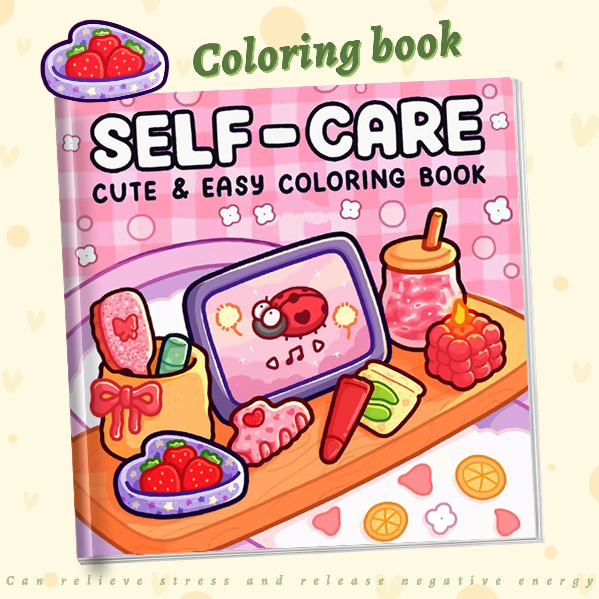 Libro para colorear para aliviar el estrés con patrones curativos en negrita y sencillos, adecuado para la relajación diaria, decoraciones navideñas, creación de arte y como suministro de arte con valor calmante emocional, adecuado para todas las edades