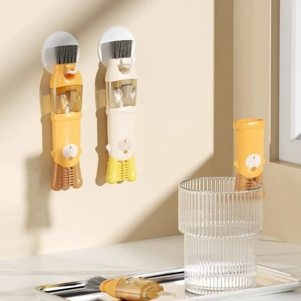 

Набор из 2 щеток для чистки посуды с мультяшным дизайном: эффективная съемная щетка для труднодоступных мест, щетка с густой щетиной для чистки крышек, с креплением для подвешивания