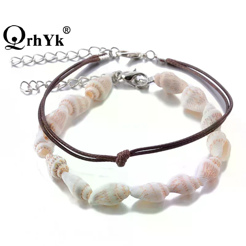 2Pcs/Set Women Shell Anklet Ankle Bracelet Chain Sandal Beach Foot Jewelry Gift