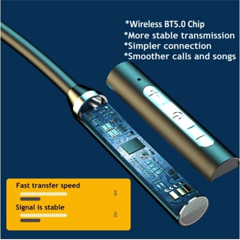 Wireless Bluetooth Neckband Headphones In Ear With Mic Sport Headset Neckband Wireless Bluetooth Earphone Device Accessory