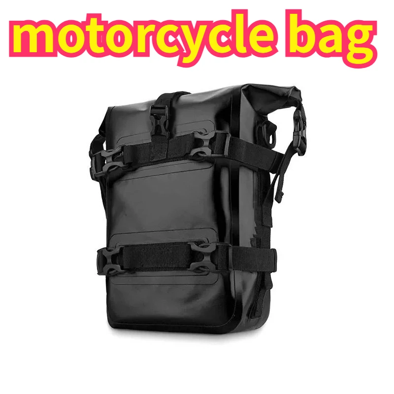 Waterproof Motorcycle Crash Bar Bag Large PVC Saddle Bag Multi Function Riding Backpack