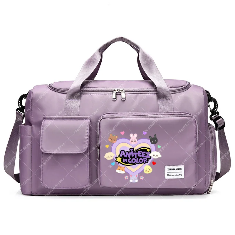 

Women Fashion Casual Luggage Tote ATEEZS ANITEEZ‌S Anime Cute Handbags Kpop Style Pattern Printed Crossbody Bag Storage Pouch