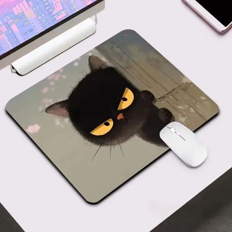 VIKAMA Pastel Fluffy Cat Mouse Pad Pink Cloud Cartoon Non Slip Desk Mat Gaming Office Teen Girls Women Gift Decor