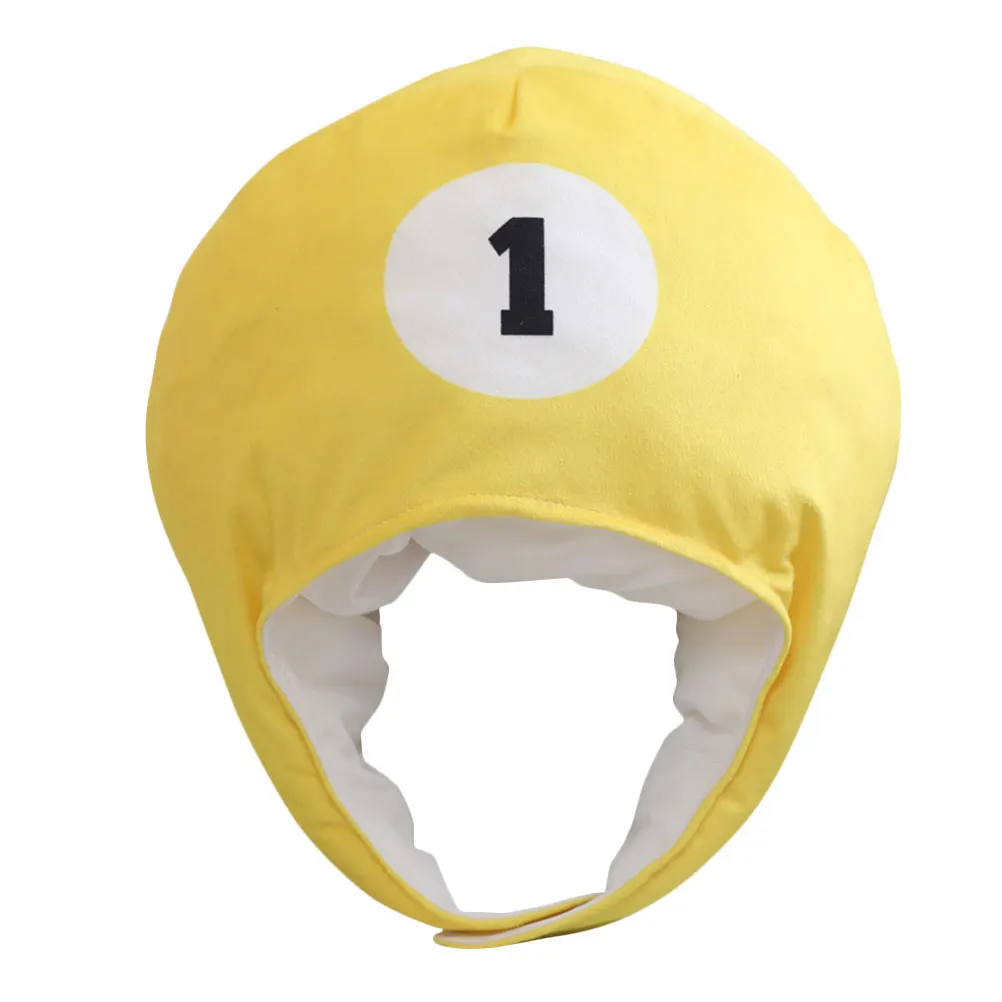 

Yellow Billiard Ball Hat for Adults Kids Party Photo Prop Novelty Costume Hats Short PP Cotton Comfortable Breathable Anti