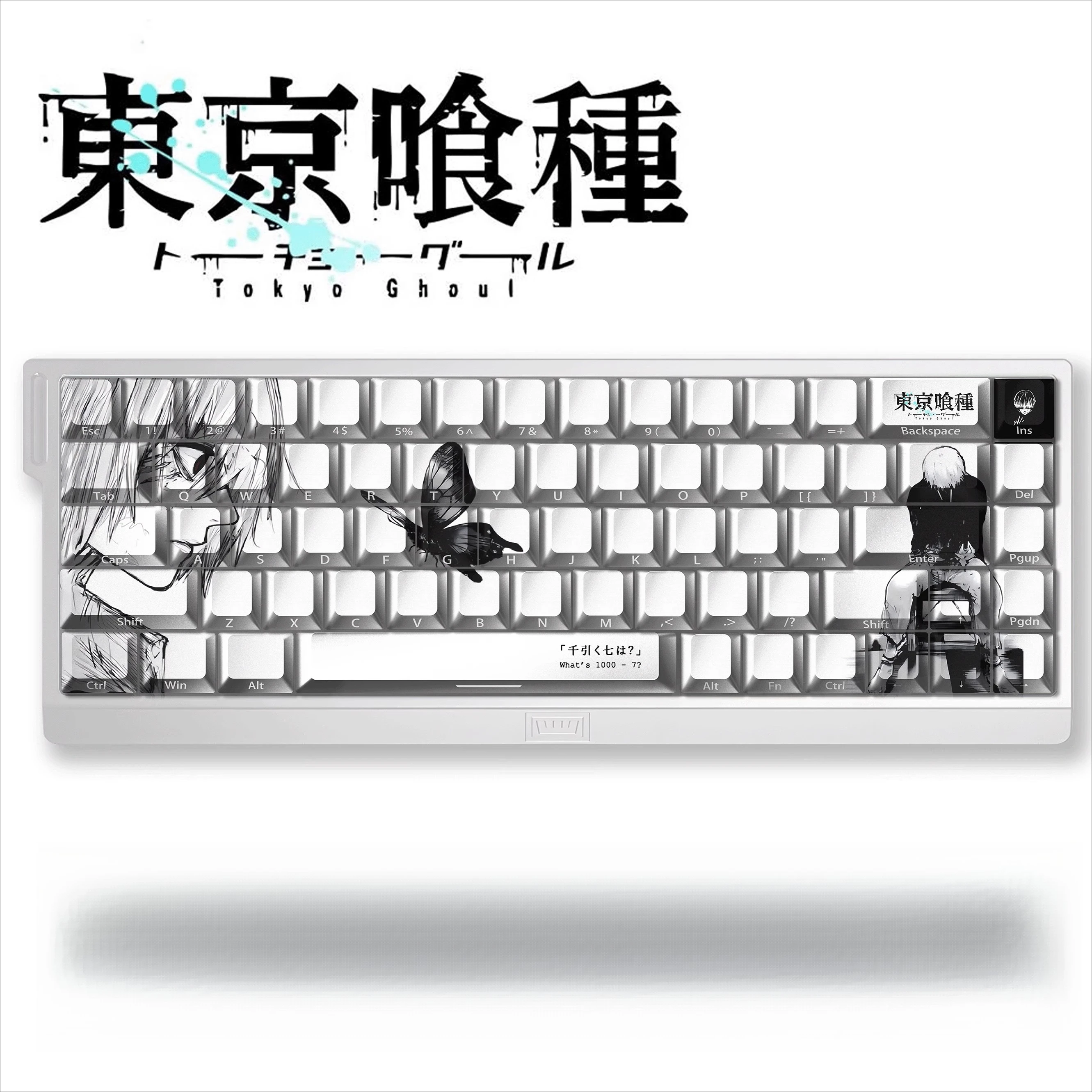 

Колпачки для клавиш Tokyo Ghoul, аниме Chreey, прозрачные колпачки для клавиш Dye-Sub PBT, изготовленные на заказ механические колпачки для клавиш Ez63, сделано 68, шаг из Ace68