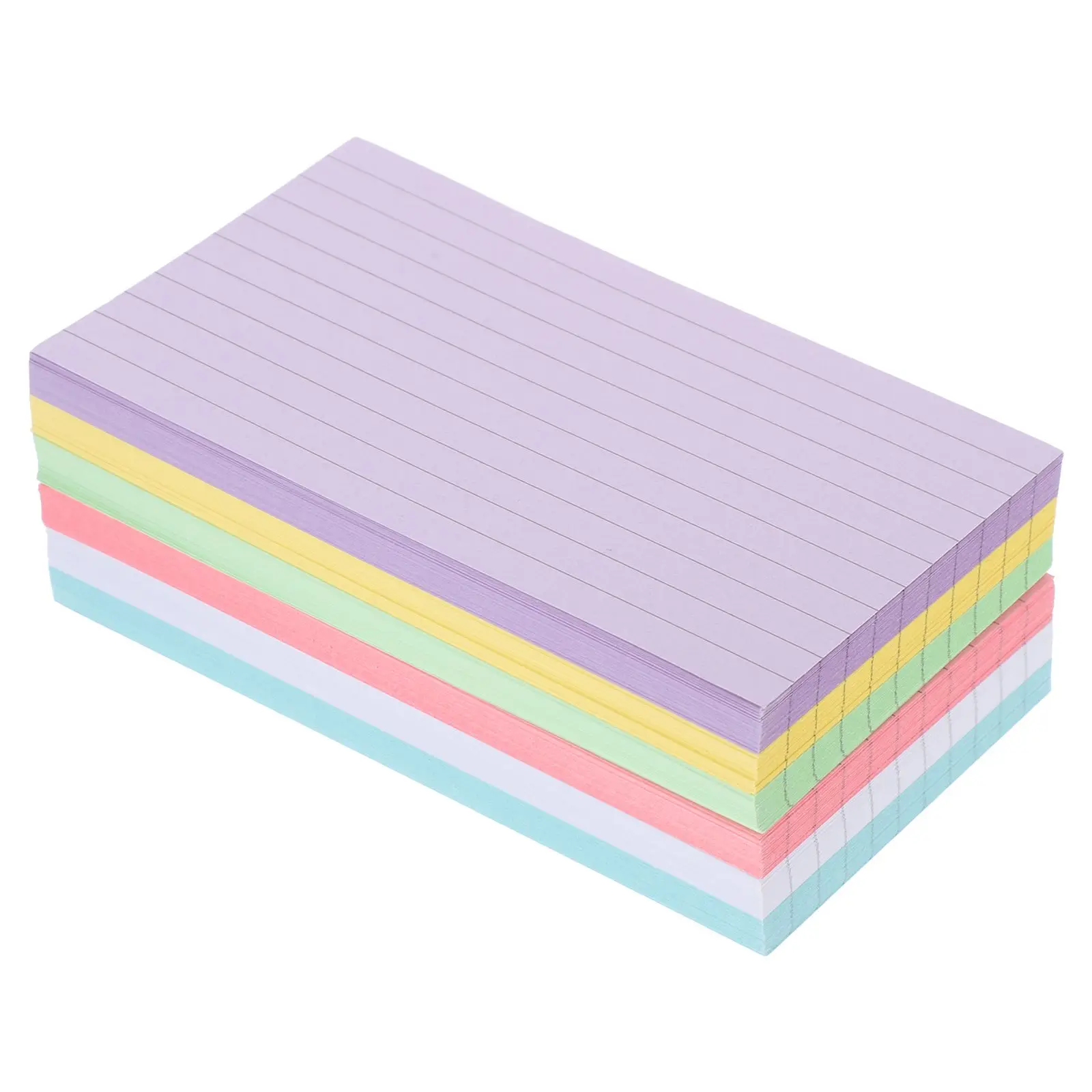 

300 Sheets Colored Index Cards 3 Inch 6 Colors Memory Flashcards for Studying Office Supplies Note Taking Bulk