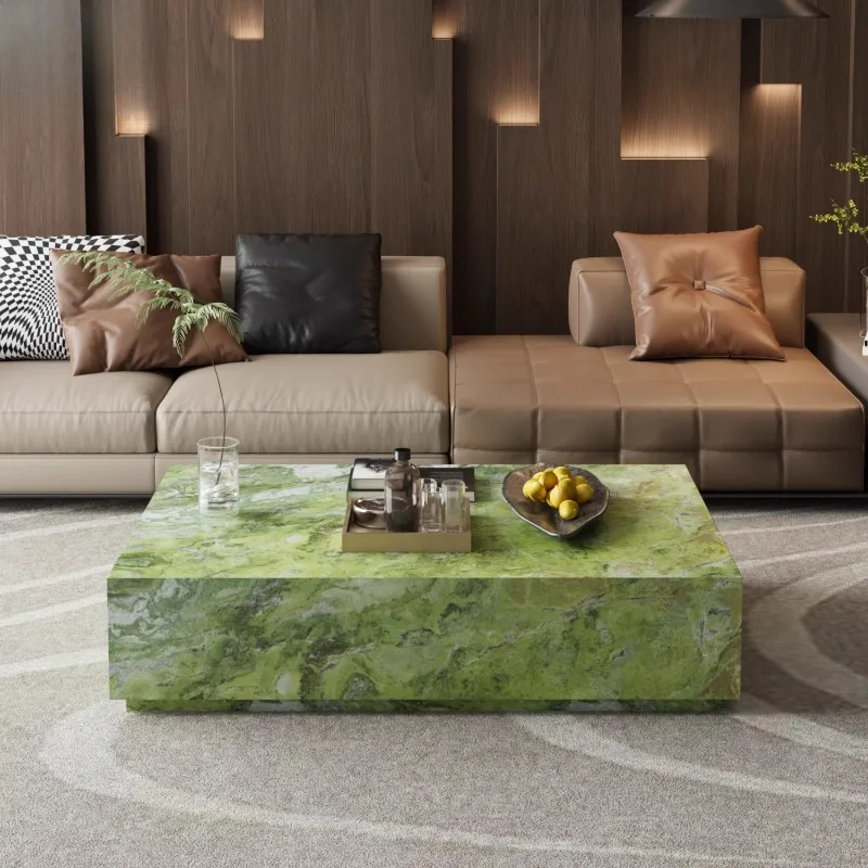 Marble Floor Box Coffee Table Luxurious Stone Slab Customizable Color Size Coffee Table Exquisite luxury furniture accessories