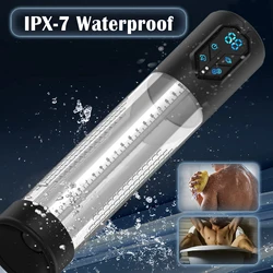 Sex Toys for Men Bigger Automatic Penis Pump Penis Enlarger Extender IPX7 Waterproof Vacuum Pump 4 Suction Male Masturbator