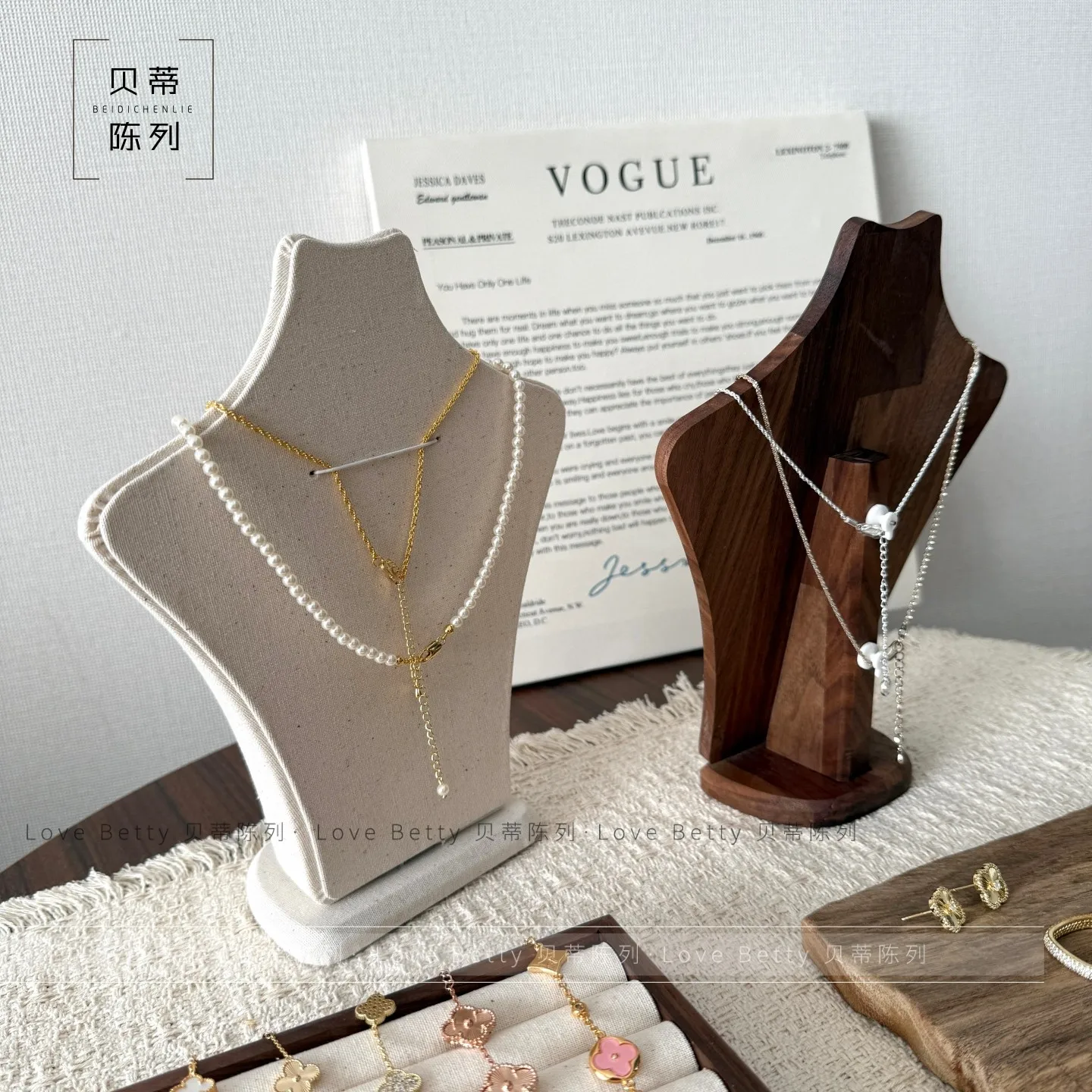 Necklace mannequin display stand cotton and linen fabric human figure mannequin neck necklace jewelry window display