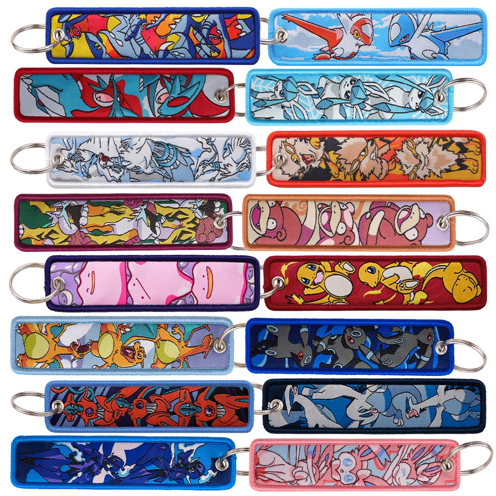 

Japanese Anime Game Monster Key Tag Embroidery Key Fobs Holder Men Women Key Ring Key Chain for Motorcycles Accessories