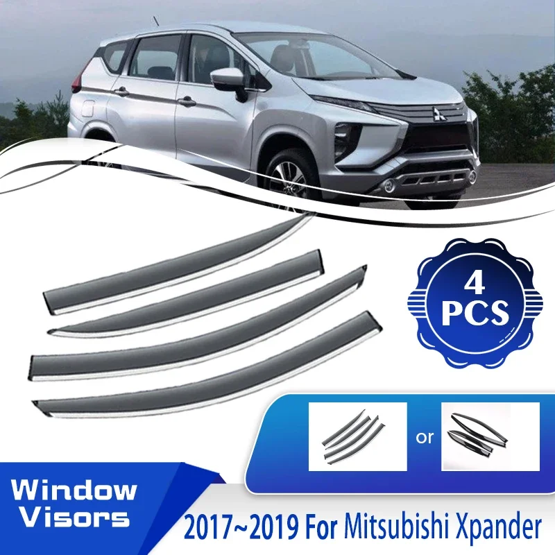 

For Mitsubishi Xpander NC 2017 2018 2019 Pre-facelift Car Window Sun Visor Deflector Shelter Weathershields Set Auto Accessories