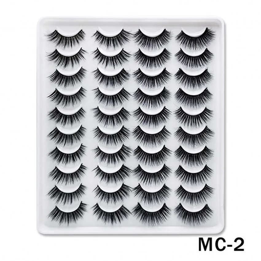 5/20 Pairs 3D Imitation Mink False Eyelashes Natural Soft Cross Long Multi-layer Eyelash Extension False Eyelashes Makeup Tools