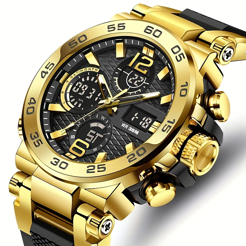 ساعة إلكترونية رقمية متعددة الوظائف للرجال مع منبه وتاريخ إضاءة ليلية ومختارة هدايا لعشاق الهواء الطلق #1