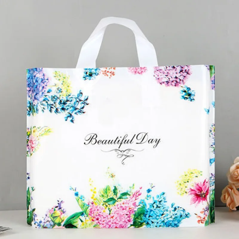 50Pcs/Lot Gift Packaging Bags With Handle Thank You Gift Bag For Wedding Birthday Party Shopping Bags Small Business Supplies