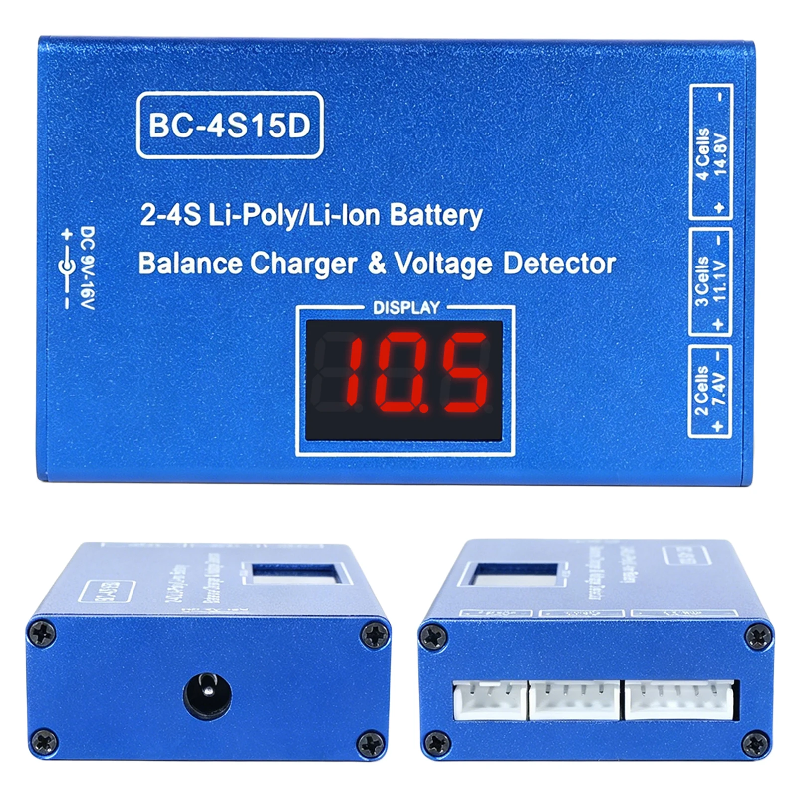 BC-4S15D Lithium Lipo RC Balance Charger with Voltage Display Screen RC Balance Charger Lightweight for 2-4S RC Batteries