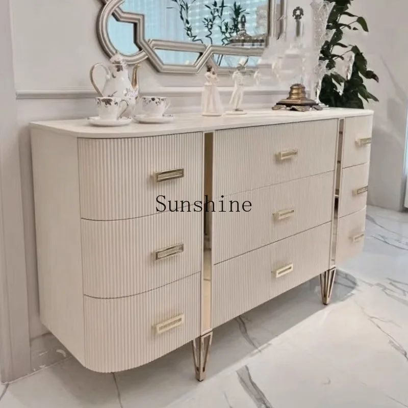 

American light luxury solid wood nine-chest cabinet household bedroom bedside storage drawer cabinet