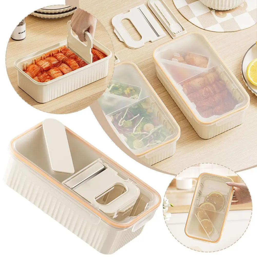 Kimchi-cutter Sealed Container Sushi Meat Vegetable Food Storage Box Kimchi Storage Cutter Box Kitchen Accessories