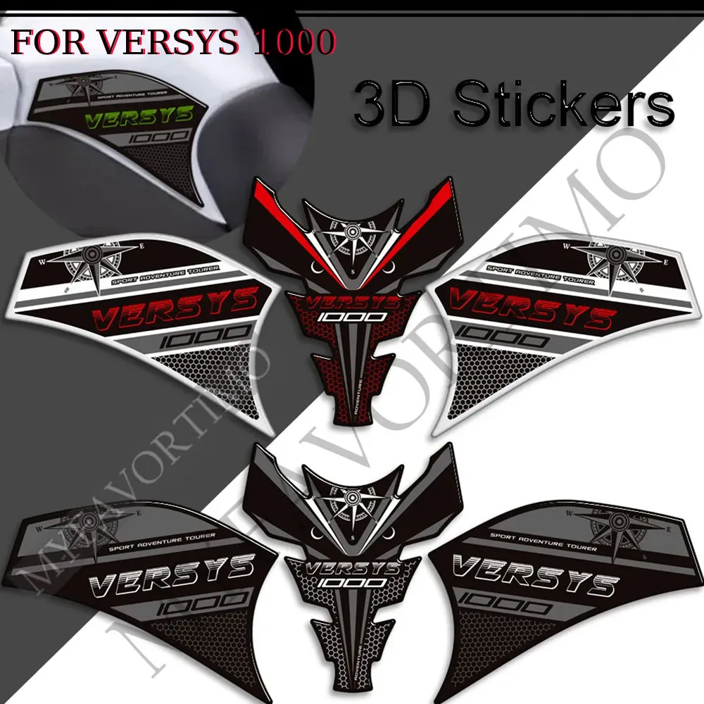 

Tank Pad Gas Fuel Oil Kit Knee Stickers For Kawasaki VERSYS 1000 SE LT Touring Trunk Luggage Cases SideDecals Protector