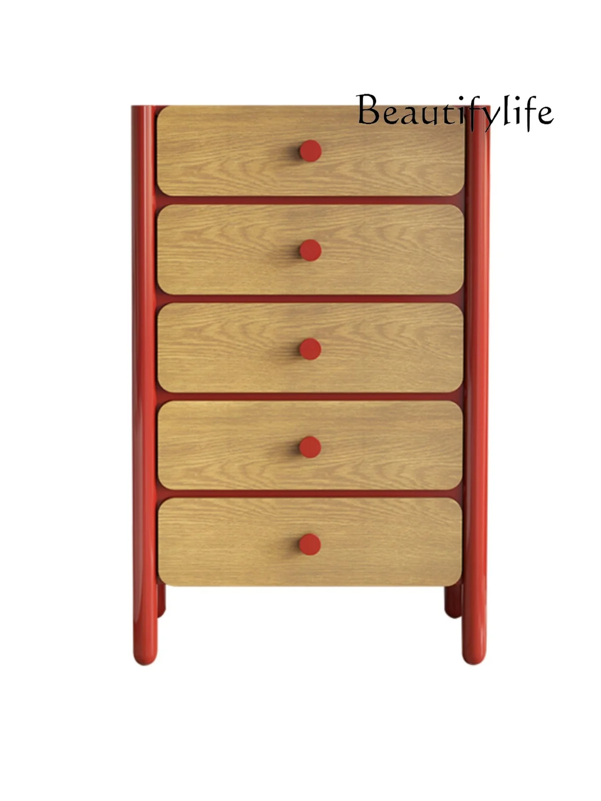 

French Retro Bedroom Solid Wood Chest of Drawers Storage Organizer Side Cabinet Entry Door Entrance Cabinet Silent Style