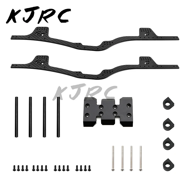 

KJRC LCG Carbon Fiber Chassis Kit Frame Girder for 1/10 RC Crawler Axial SCX10 & SCX10 II 90046 Upgrade Parts