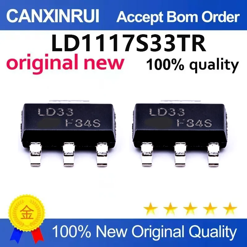 (5pcs-100pcs)Brand new original LD1117S33TR SOT-223 fixed low voltage drop positive voltage regulator chip