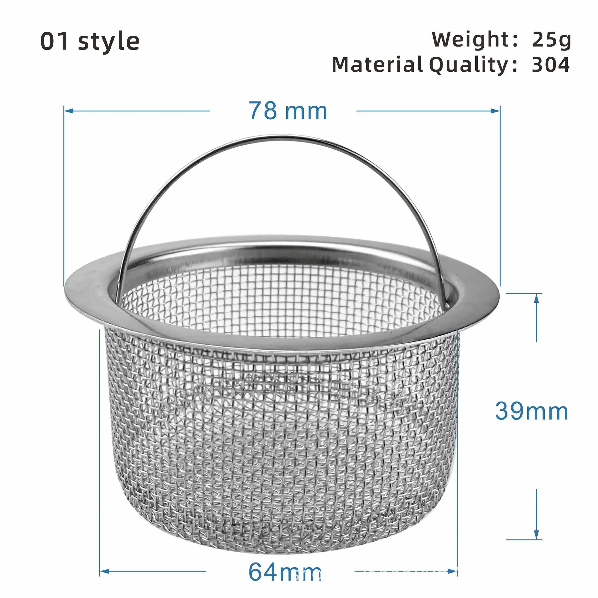 Kitchen Sink Filter Stainless Steel Sink Sewer Mesh Strainers Kitchen Tools Bathroom Floor Drains Hair Catcher Waste Plug Filter