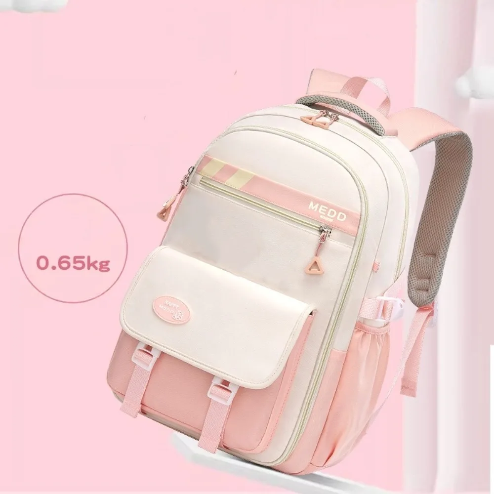 Large Capacity School Bag Lightweight Stress Relief Student Backpack Waterproof Shoulder Backpack Junior And High School Girls